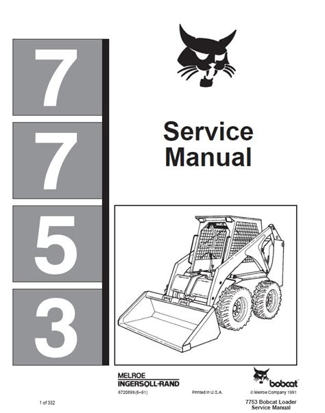 bobcat 7753 skid steer loader service manual|bobcat 7753 service manual.